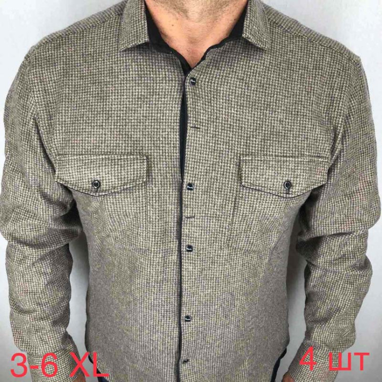 Сорочка Paulsemih р 3XL-6XL Чоловіча Y13 khaki - Nadiyka BG/PO2161-2162
