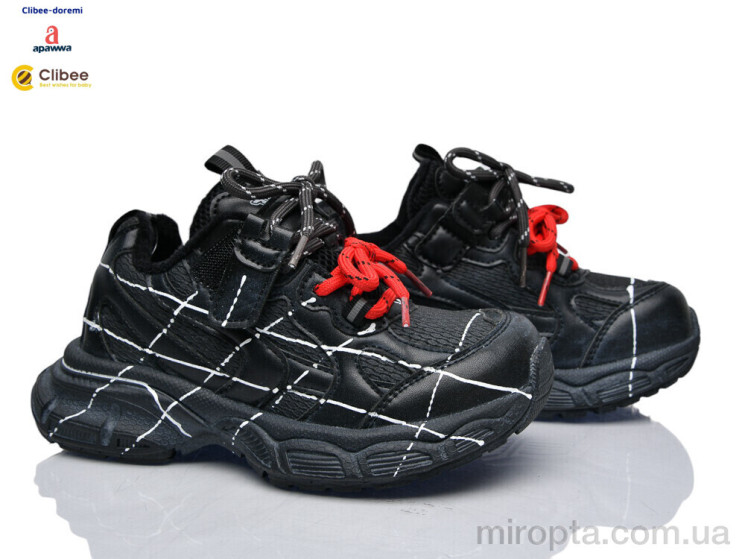 Кросівки A925080 black фліс р: 31-37, в упаковці: 7 пар, купити тільки гуртом - 1208211