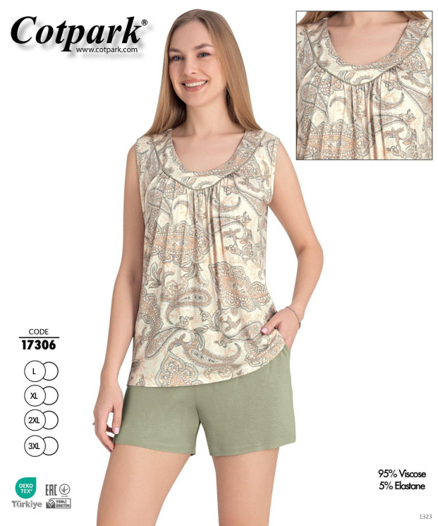 Піжама жіноча "17306" віскоза (р: L,XL,2XL,3XL) в упаковці 4 шт. №365164 - Romex HR1980