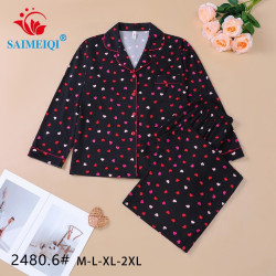 Піжама жіноча трикотаж м.2480.6 (Розмір: M-2XL) в упаковці 4 штуки №756067