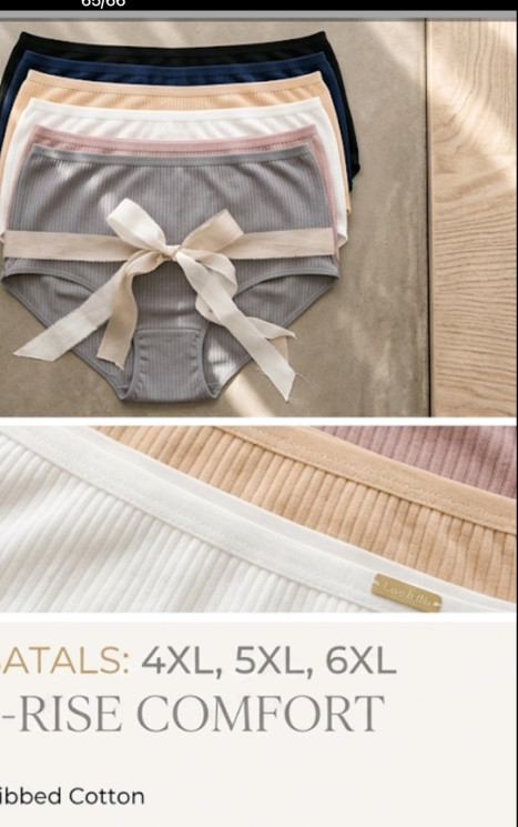 Труси жіночі, рубчик (р. 4XL-6XL ), мікс кольорів, в упаковці 12 шт. №345534 - 