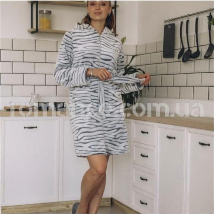 Халат жіночий, велюр (р: L,XL,2XL,3XL) в упаковці 4 шт. №358532 - Romex HR1980