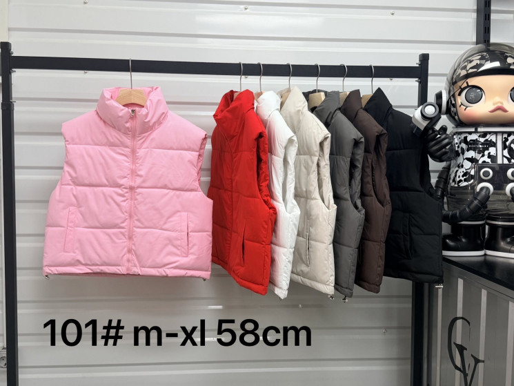 Жилетка жіноча, плащівка, синтепон, м.101 (розмір: М-XL ), 5 кольорів, в упаковці 3 штуки №346747 - Vanda SE1013