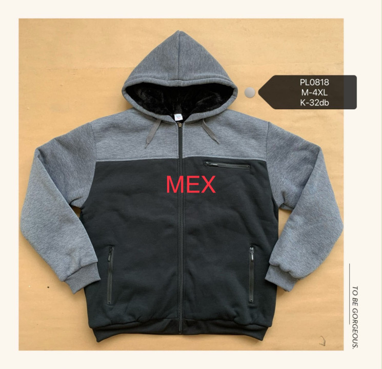 Кофта чоловіча PL0818, хутро (р: M-4XL) мікс кольорів, в упаковці 8 штук №601096 - Mixmoda SER1772