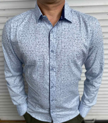 Сорочка No Brand р M-3XL Чоловіча S2961 l.blue