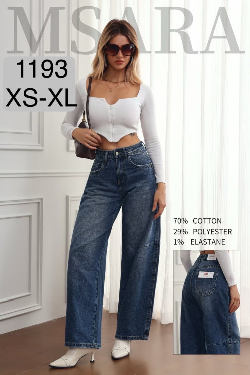 Джинси жіночі баггі м.1193 (р:XS-XL) в упаковці 6 штук №764464 - UNO2Uva SER1864