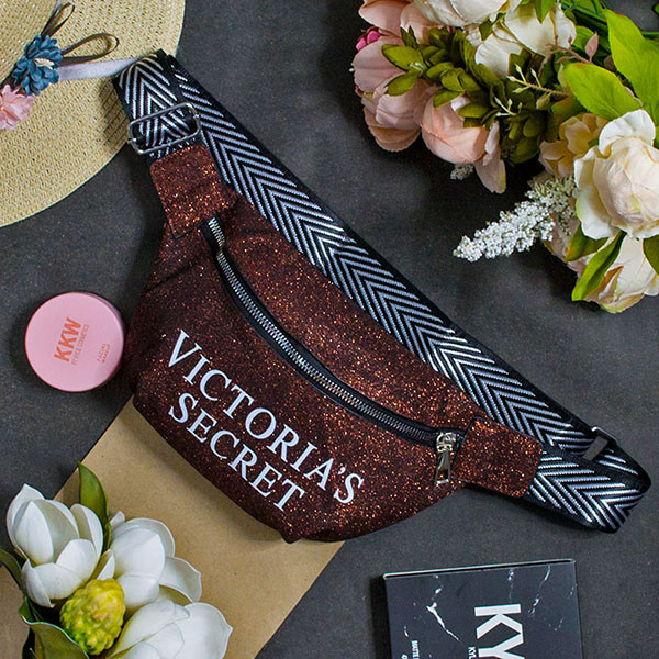 Сумка на пояс (Бананка) “Victoria's Secret” Бордовий м.7565  (р. 27х14 см) в упаковці 12 штук №754030 - Amsterdam HR277