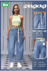 Джинси жіночі баггі м.1385-4B (р:XS-XL) в упаковці 6 штук №760498