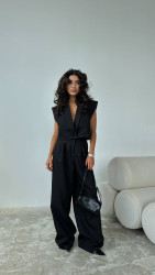 Костюм жіночий з жилетом та брюками-палаццо, льон м. 631 (р. S-M, M-L) №414758