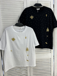 Футболка жіноча "2287" котон (р: one size) 2 кольори, в упаковці 5 шт. №385922