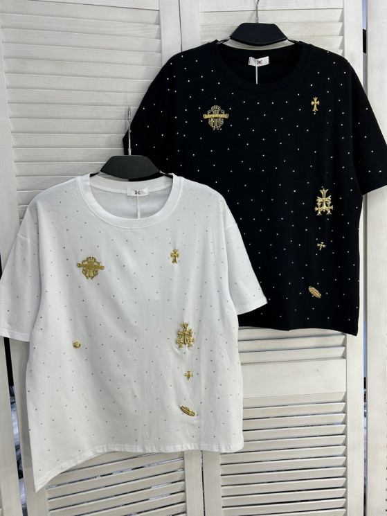Футболка жіноча "2287" котон (р: one size) 2 кольори, в упаковці 5 шт. №385922 - Mercury SE927