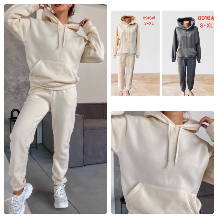 Спортивний костюм жіночий, трикотаж, хутро, м.8916 (Розмір: S-XL ), 2 кольори, в упаковці 4 штуки №321243 - 