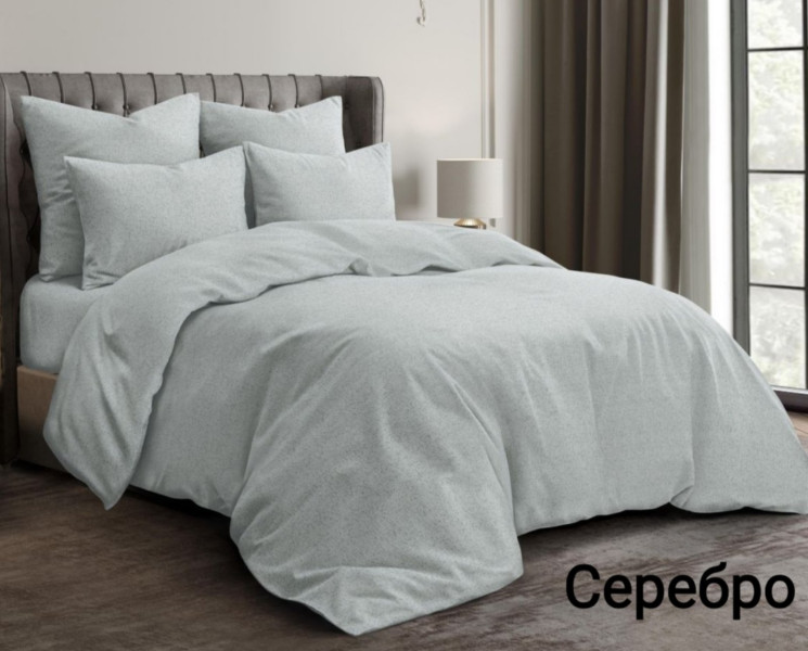 Комплект постільної білизни, бязь, м. Серебро (р: євро середній) №336810 - Palma RZ3641