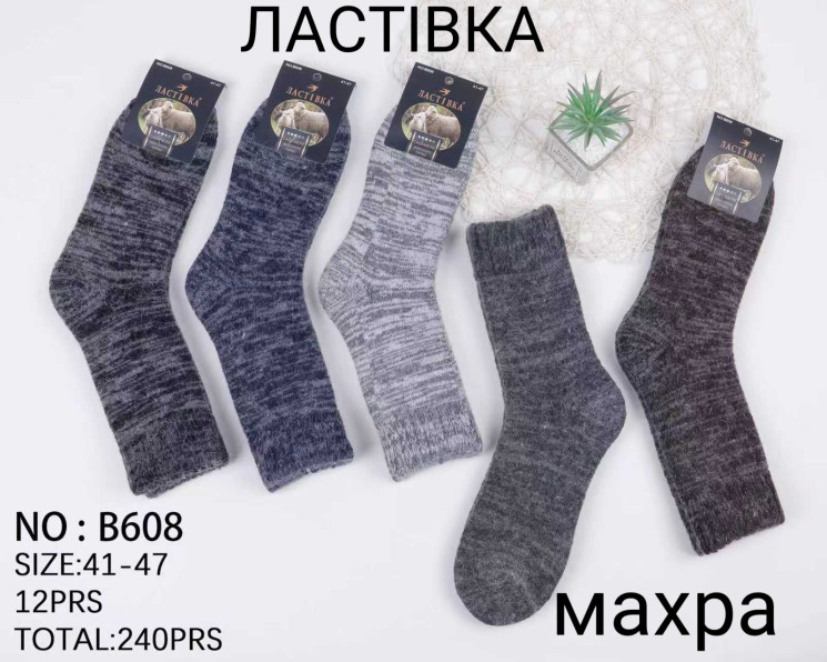 Шкарпетки чоловічі  махрові м.A1528-1 (р:41-47) в упаковці 12 штук №758590 - Haner 449/451