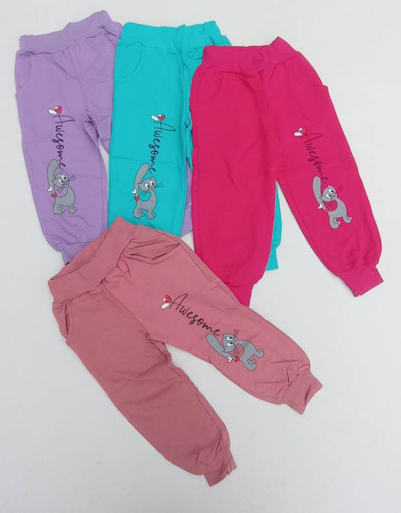 Спортивні штани дитячі, двунитка, м.10175 (Розмір: 2-6 років ), 4 кольори, в упаковці 5 шт. №333441 - 