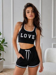 Костюм жіночий LOVE, мікродайвінг (ластик) м. 068 (р: S-M, L-XL) №824118