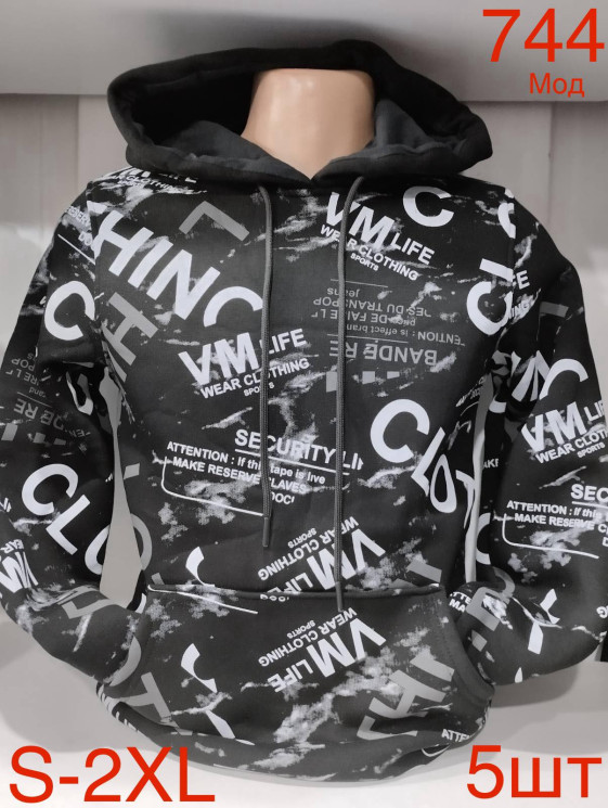 Худі чоловіча фліс м.744 (р.S-2XL) в упаковці 5 штук 759365 - Nadiyka BG/PO2161-2162