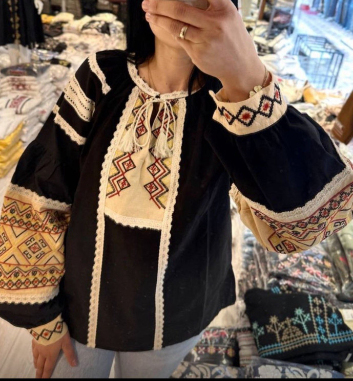 Вишиванка жіноча, льон (розміри: S,M,L ), в упаковці 3 штуки №329806 - Delux 909