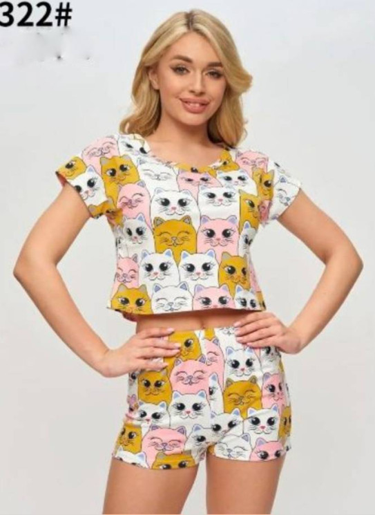 Домашній костюм жіночий, бамбук, м.322 (Р: 40-48 ), в упаковці 5 штук №323142 - Romeolife SE544