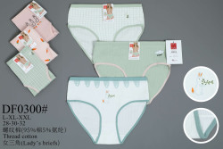 Труси жіночі, котон, м.DF0300 ( розмір: L-2XL ), мікс кольорів, в упаковці 12 штук №345695