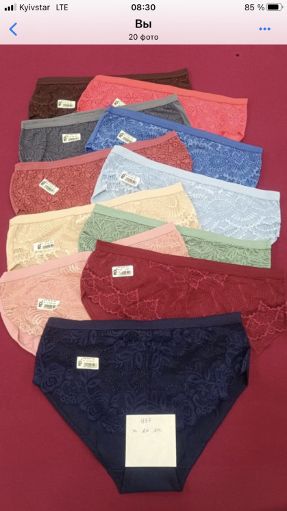 Труси жіночі, котон Donna Lissa, (р. ХL, 2 XL, 3XL, 4XL ), 11 кольорів, в упаковці 12 шт. №307631 - 