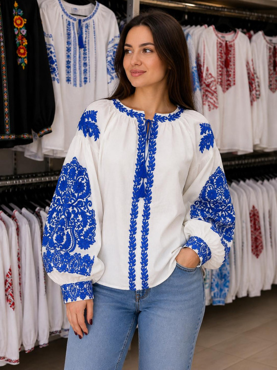 Вишиванка жіноча, льон (розміри: S,M,L ), в упаковці 3 штуки №348694 - Delux 909