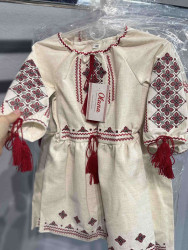 Сукня вишиванка дитяча, льон (розміри: 116-128 ), в упаковці 3 штуки №330522