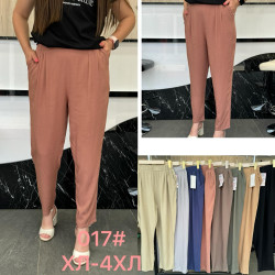 Штани жіночі льон  м.017  (р.XL-4XL)  8 кольорів в упаковці 4 штуки  №754188
