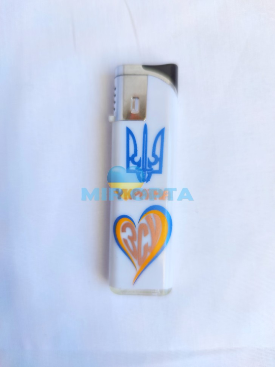 Запальничка кишенькова сувенірна патріотична ЗСУ (беж) в серці р: 8 см оптом та в роздріб №526751 - UA SE1005