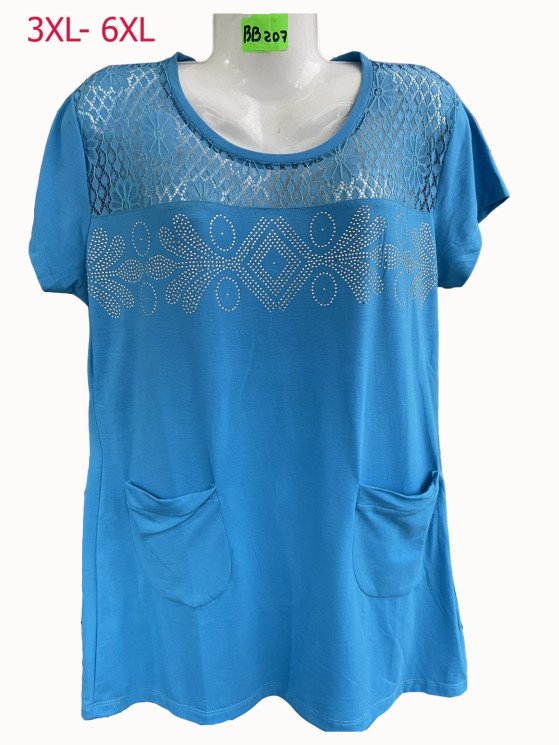 Футболка жіноча (Розмір: 3XL-6XL) в упаковці 5 штук №820159 -  NikolayNolen SE2152