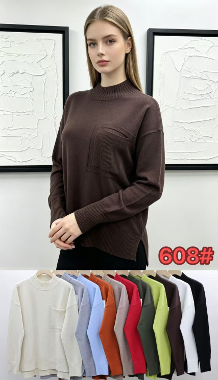 Кофта жіноча кашемір м.608 (р.48-54) мікс кольорів в упаковці 5 штук №764418 - Yaoli WE3037