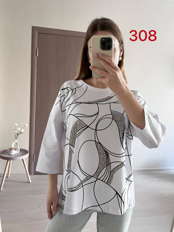 Светр жіночий, трикотаж, м.308 (р. 48-50, 52-54 ), 4 кольори, в упаковці 2 шт. №326180 - 