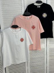 Футболка жіноча "2192" котон (р: one size) 3 кольори, в упаковці 5 шт. №386017