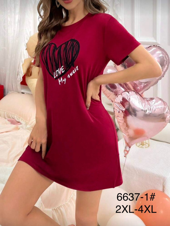 Туніка жіноча, бамбук, м.6637-1 (р. 2XL-4XL), в упаковці 6 штук №338120 - Focus zel 1396