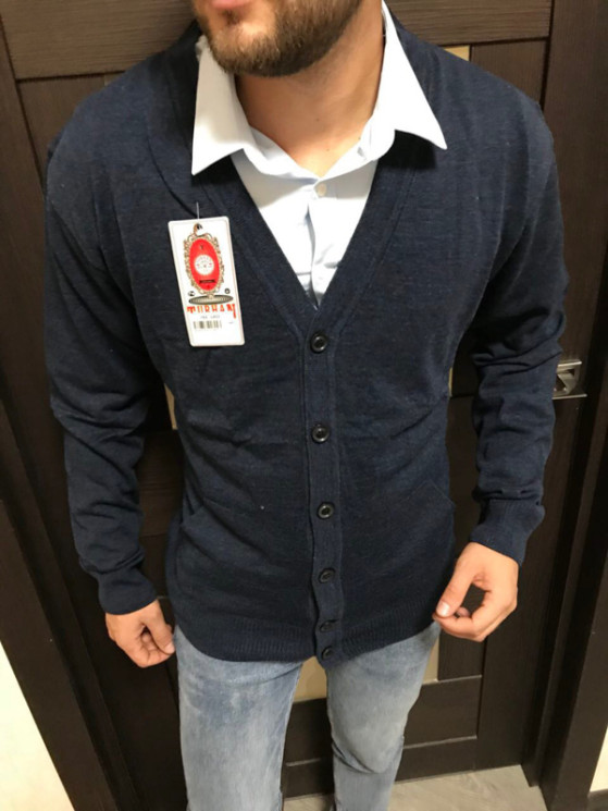 Кардиган Turhan р M-2XL Чоловіча S2458 navy - NikNumbers SE1041-1042