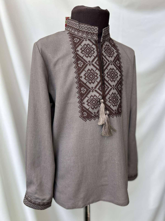 Вишиванка дитяча, льон (розміри: 98-164 ), в упаковці 12 штуки №333588 - Delux 909