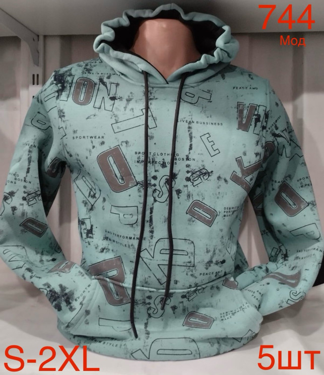 Худі чоловіча фліс м.744 (р.S-2XL) в упаковці 5 штук 759366 - Nadiyka BG/PO2161-2162