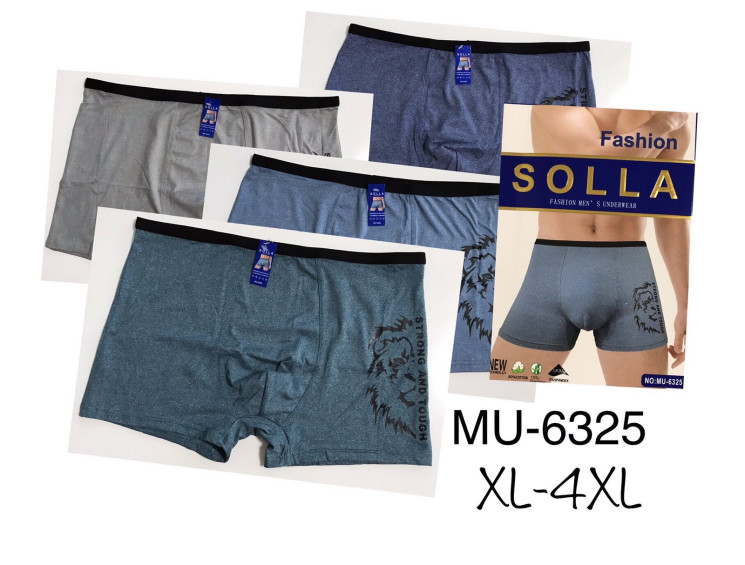 Труси чоловічі, котон, м.MU-6325 (розмір: XL-4XL), мікс кольорів, в упаковці 24 шт. №332229 - Lilu 230/237