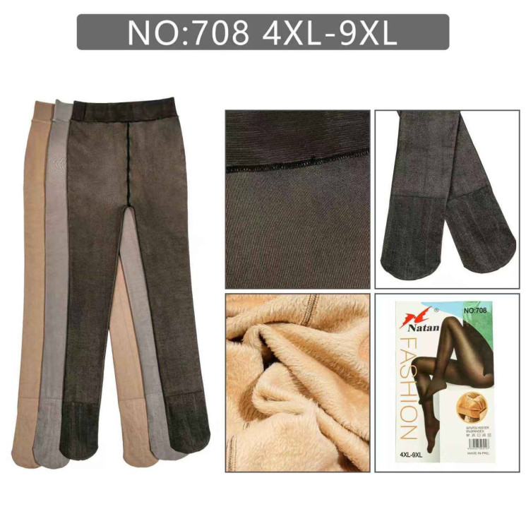 Колготи жіночі капрон хутро Туреччина м.708 (р:4XL-9XL) мікс кольорів в упаковці 6 штук №759589 - Legturk WE3100
