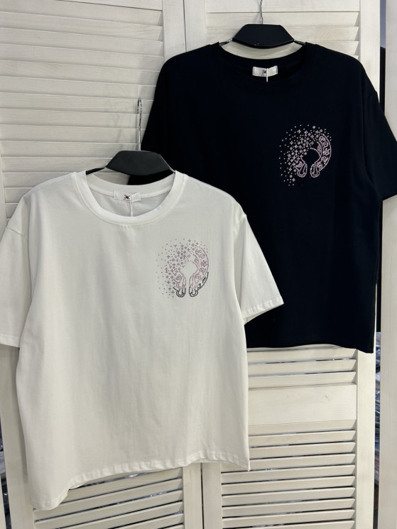Футболка жіноча "2239" котон (р: one size) 2 кольори, в упаковці 5 шт. №385923 - Mercury SE927