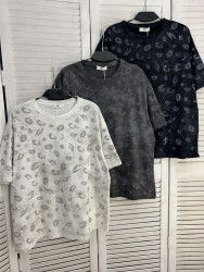 Футболка жіноча "2158" котон (р: one size) 3 кольори, в упаковці 5 шт. №386018