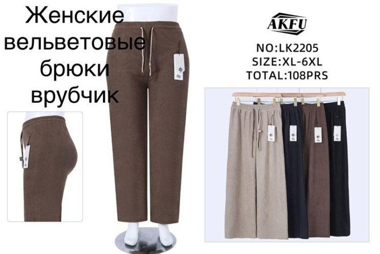Спортивні штани жіночі #K2205 на демісезон (р. XL-6XL), в упаковці 12 шт. мікс кольорів №531572 - Riza