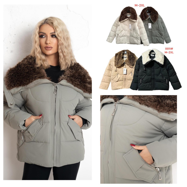 Зимова куртка жіноча, плащівка, холлофайбер, м.8811 (Розмір: M-2XL ), 4 кольори, в упаковці 4 штуки №321253 - Love SE 973-975
