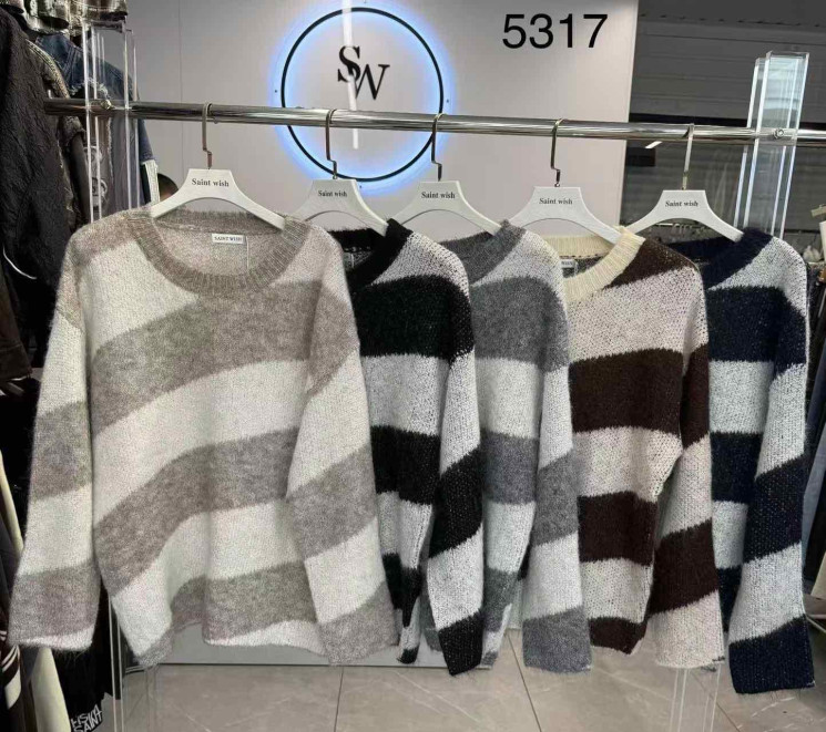 Кофта жіноча кашемір м.5317 (Розмір:OverSize) мікс кольорів в упаковці 8 штук №764217 - Saint Zel3317