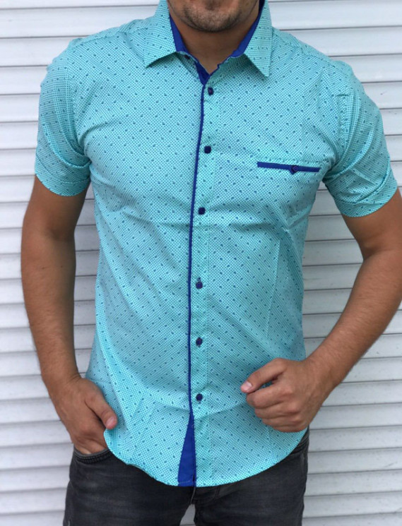 Сорочка No Brand р M-3XL Чоловіча S1201 mint - NikNumbers SE1041-1042