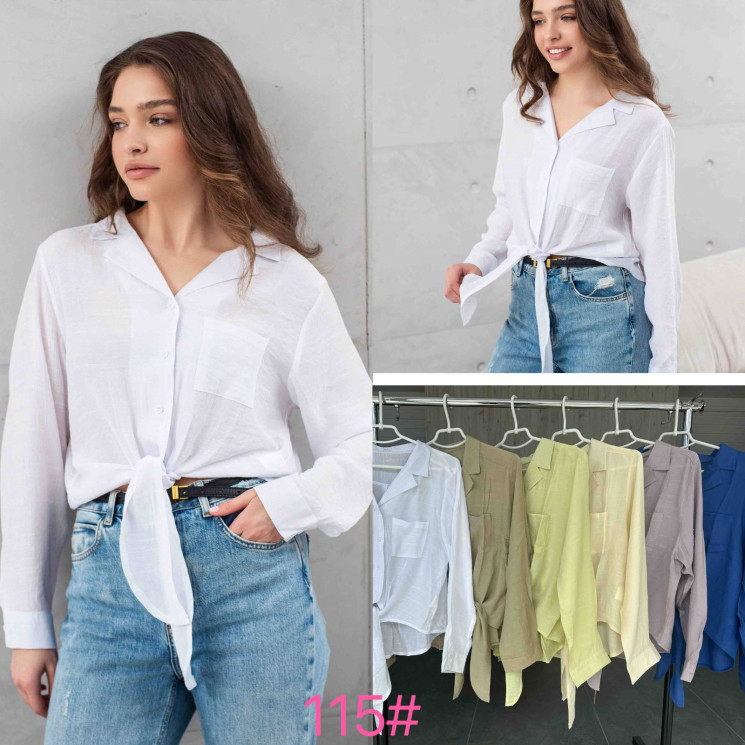 Сорочка жіноча, льон, м.115 (Розмір: XL–4XL), мікс кольорів, в упаковці 8 штук №342320 - Iris BG/PO 436