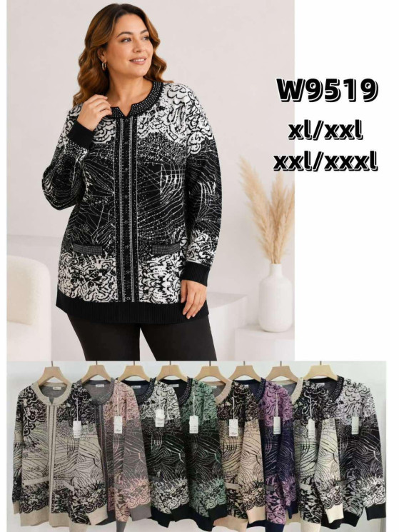 Светр жіночий, кашемір, м.W9519 (р. XL-3XL ), мікс кольорів, в упаковці 10 штук №347469 - Vanda SE1013