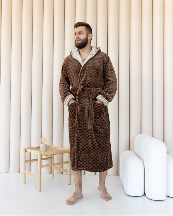 Халат чоловічий, велюр (р: XL,2XL,3XL,4XL) в упаковці 4 шт. №358535 - Romex HR1980