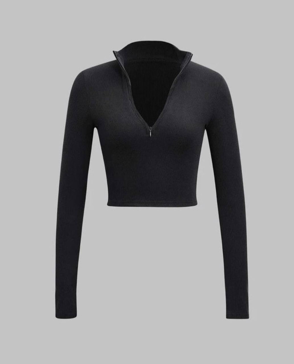 Кроп топ з комірцем, рубчик Туреччина м. 1395 (р: 42-46) №704086 - BlaBlaDress SIN824-825 м. 1395