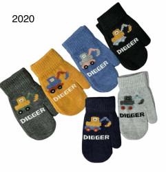 Рукавиці дитячі "2020" (р: 2-4 роки) в упаковці 12 шт. різного кольору №374392